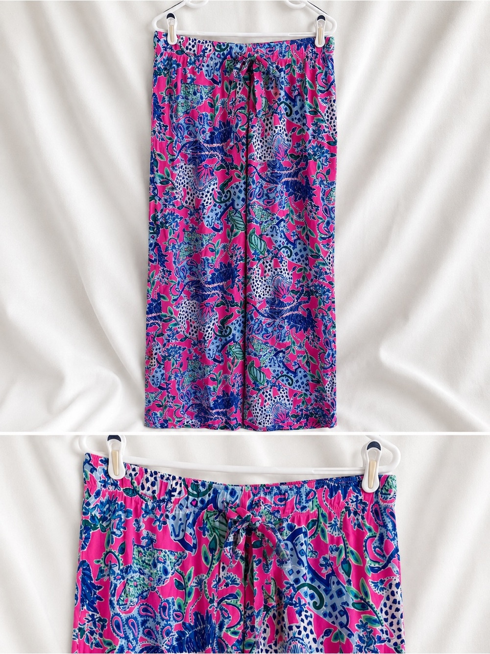 Lilly Pulitzer Pink and Blue Flowy Pants